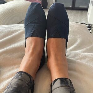 Toms Black and Blue Espadrilles Slip-On Shoes